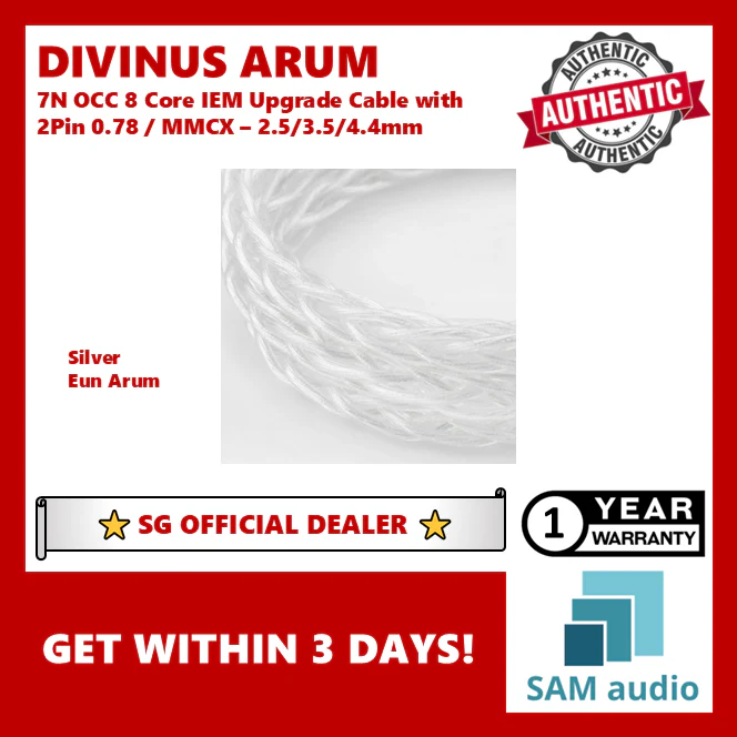 [🎶SG] ELOIT / DIVINUS ARUM 7N OCC 8 Core IEM Upgrade Cable with 2Pin 0.78 / MMCX - 2.5/3.5/4.4 - Image 3