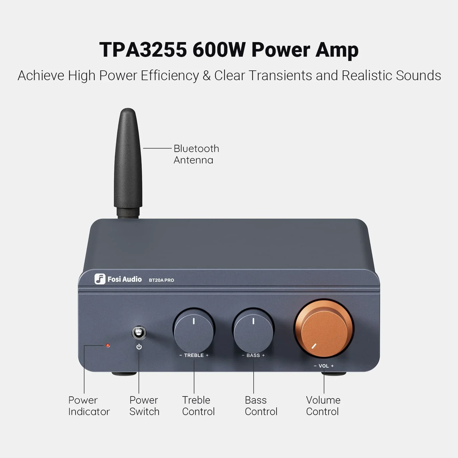 [🎶SG] FOSI AUDIO BT20A PRO 2-Channel Bluetooth Power Amplifier - Image 3