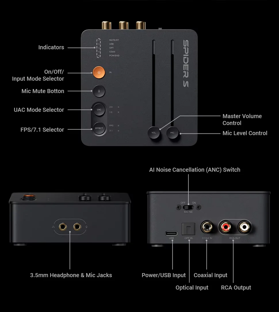 [🎶SG] Fosi Audio C3 - Gaming Sound Card DAC and Headphone Amplifier - Image 18