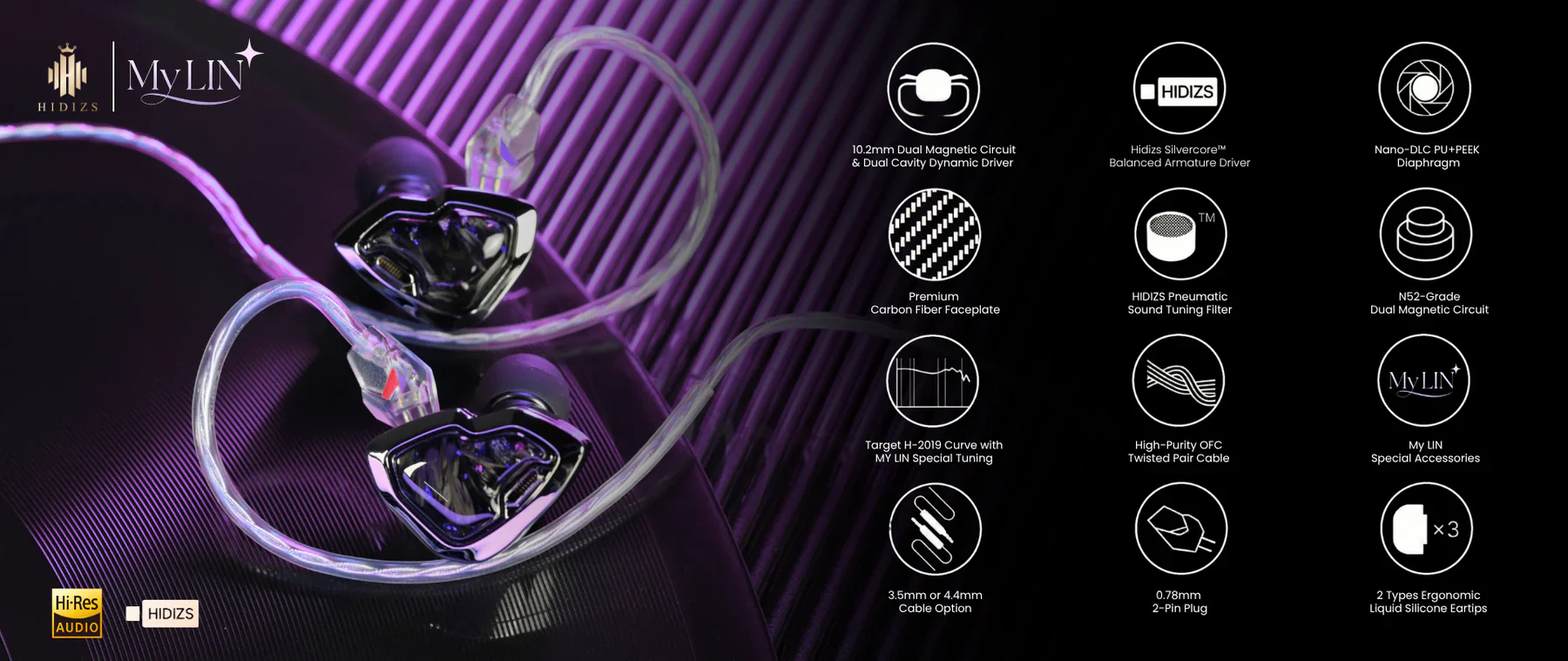 [🎶SG] HIDIZS MY LIN - Special Edition 1BA + 1DD Hybrid In-ear Monitors - Image 10