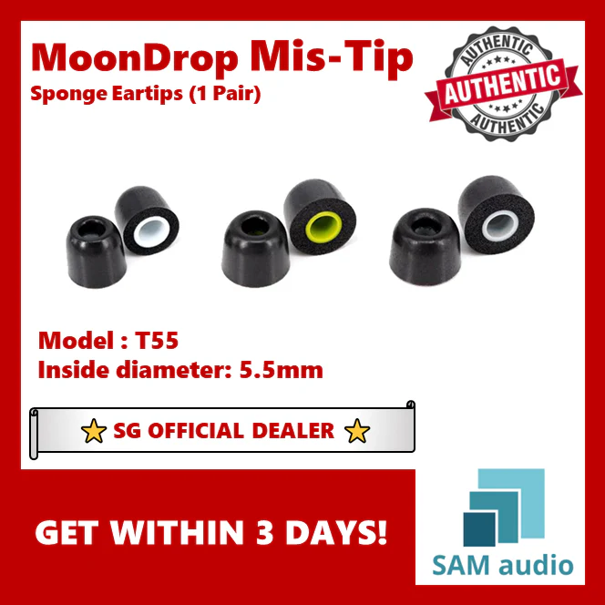 [🎶SG] MoonDrop MIS-Tip Sponge Eartips 1 Pair (T41 / T55) - Image 15
