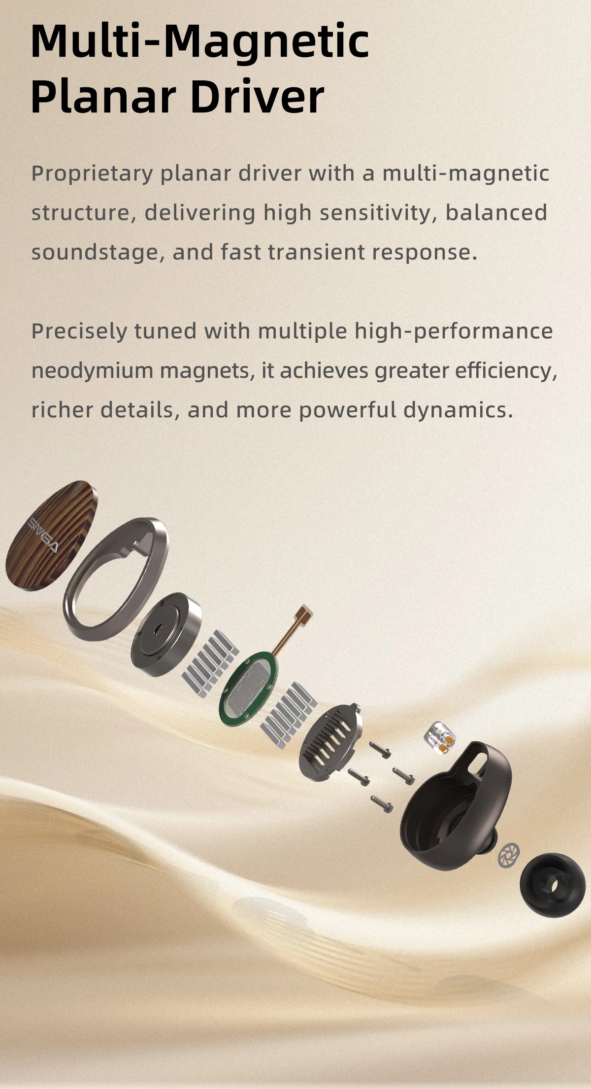 [🎶SG] SIVGA NIGHTINGALE PRO - Planar Magnetic Driver Wired HiFi Earphones - Image 3