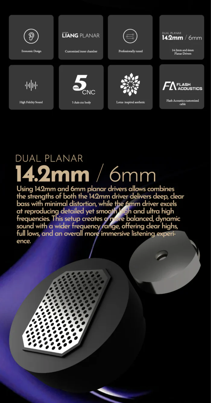 [🎶SG] TANGZU WU ZETIAN LEGEND Dual Planar Magnetic In-ear Monitors IEM - Image 3