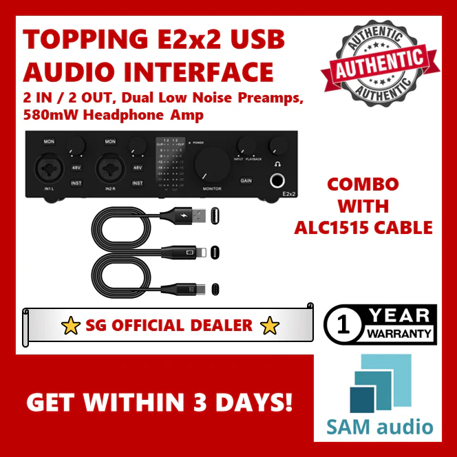 [🎶SG] TOPPING E2x2 High Performance USB Audio Interface - Image 3